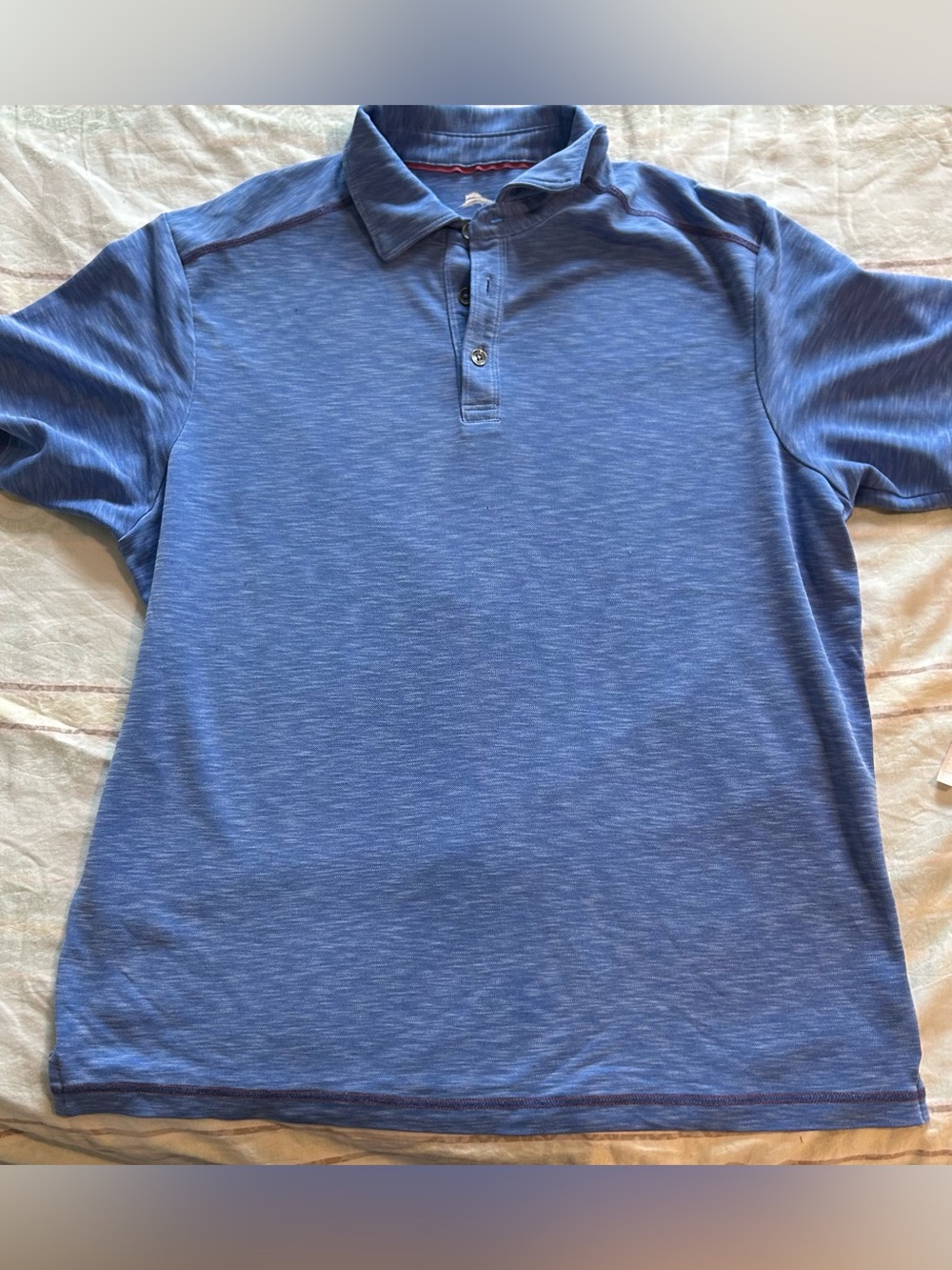Tommy Bahama Heathered Light Blue Short Sleeve Polo M